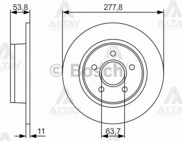Ford Connect Arka Fren Dıskı OEM 2T142A315BC